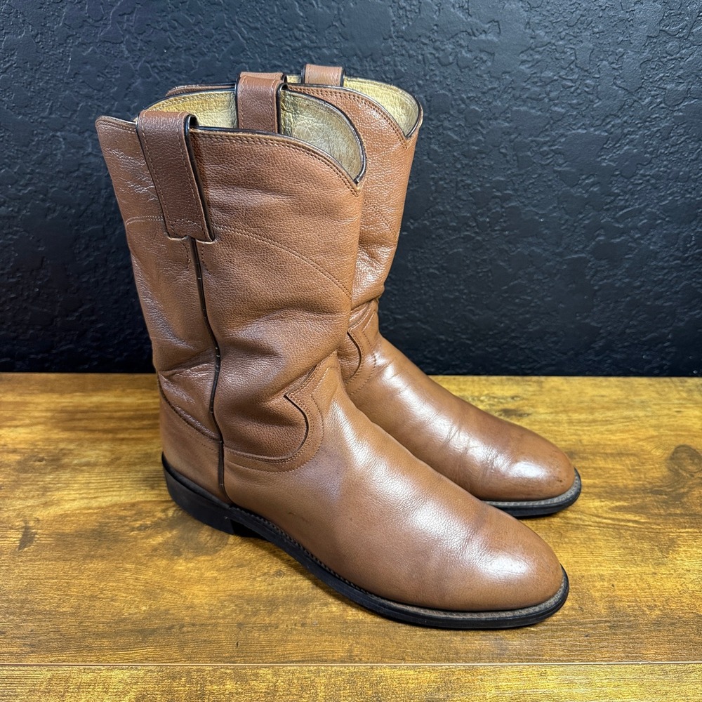 Justin 54630S069 Brown Leather Western Wellington Boots Mens 8.5 D